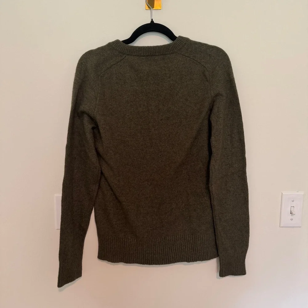 J.Crew Womens Olive Green Wool Blend Henley Sweater‎ Size S Long Sleeve Knit